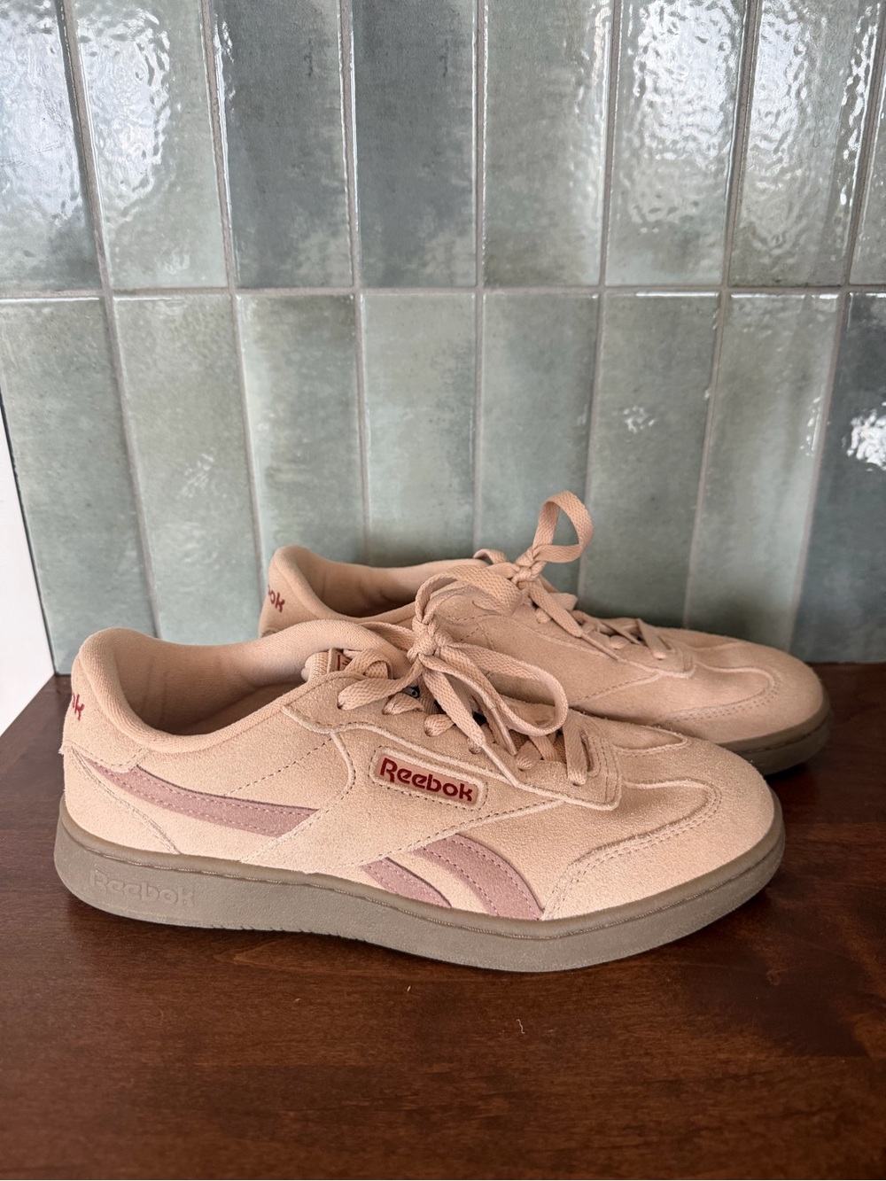 Reebok Pink and Mauve Suede Athletic Sneakers